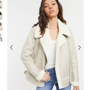 New Look Aviator Jacket - Cream